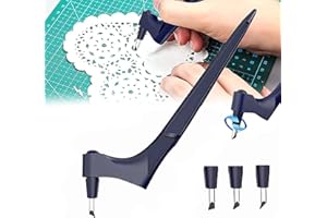 Outils de découpe pour loisirs créatifs en acier inoxydable avec 3 lames rotatives de rechange à 360 degrés pour travaux manu