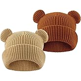 YATANAM Toddler Boy Winter Hat Baby Knit Beanie Girl Warm Hats Kid Bear Ear Beanies for Cold Weather