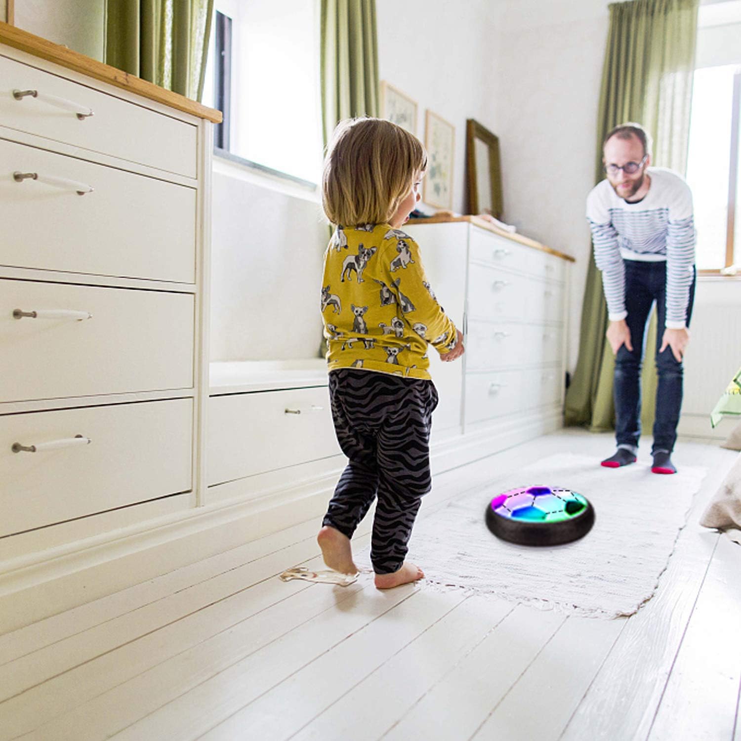 IROO Hover Soccer Toys, Air Power Ball, Kids Toys Indoor Floating with LED Lights and Upgraded Foam Bumper, Perfect for 3 4 5 6 7 8 Years Old Boy, Xmas, Birthday, Christmas, Xmas: Toys & Games