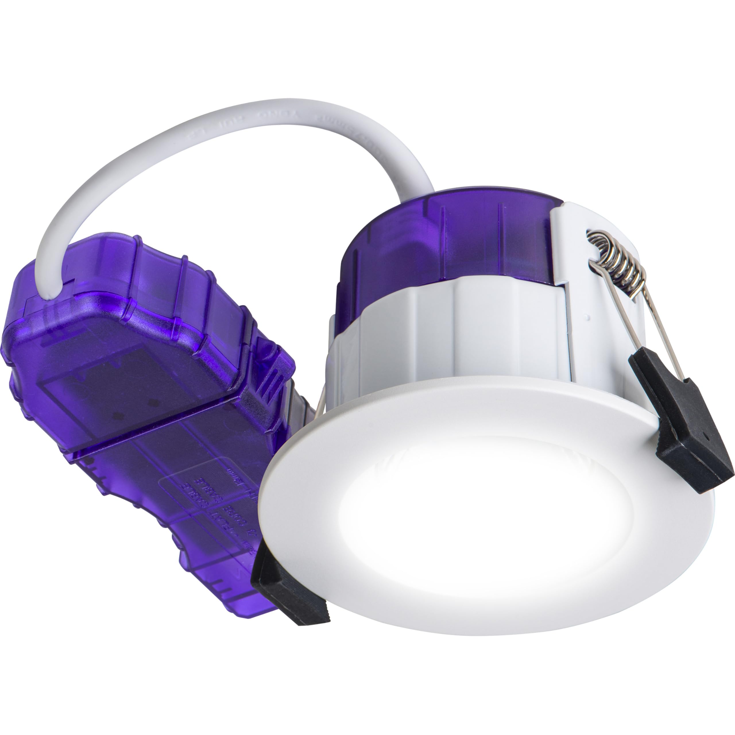 Luceco LED Recessed Downlight, Power Change & 4 Colour Change Temperature Options (CCT), Fire Rated, Spotlight for Kitchen and Bathroom, FType Ultra, White, IP65, 4W/6W, 750lm, 6000K-2700K, UTR6WCCT