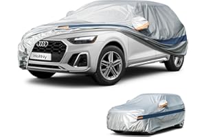 Holthly SUV Car Cover Waterproof All Weather, Outdoor Car Covers for AutomobilesRain Sun UV ProtectionFull Exterior Covers with Cotton Lined Universal Fits SUV Jeep(up to 181 Inch)