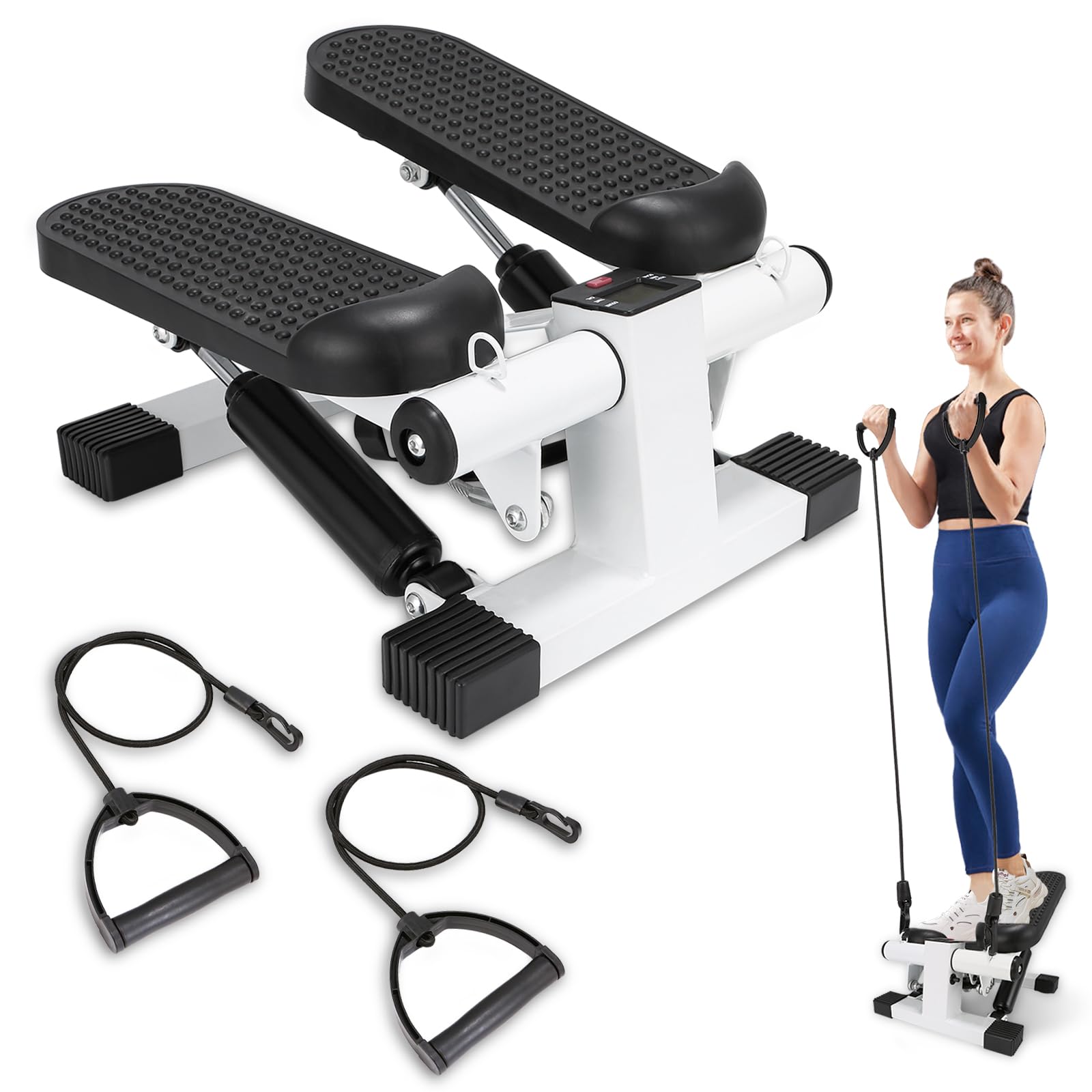 Photo 1 of *UNTESTED*
Mini Stepper for Home Exercise, Portable Stair Stepper with LCD Monitor and Resistance Bands, 260lbs Weight Capacity, Twist Stepper for Full Body Workout