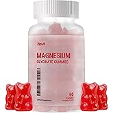 Magnesium Glycinate Gummies 1000mg - Sugar Free Magnesium Potassium Supplement with Vitamin D, B6, CoQ10 for Calm Mood & Sleep Support - 60 Strawberry Gummies