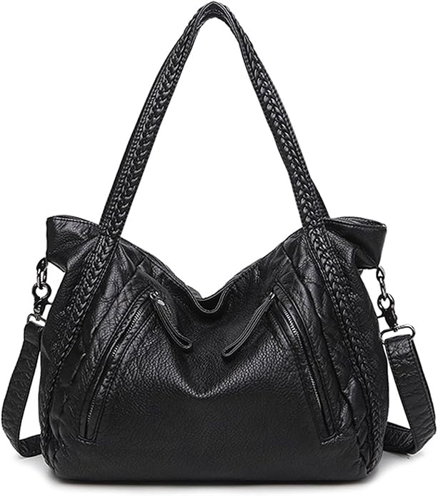 Women Soft PU Leather Handbag Casual Travel Shoulder Bag Large Capacity