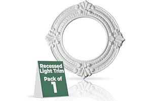 Renovators Supply Manufacturing Recessed Lighting Trim 10 in. Wide White Polyurethane Ornate Recessed Ceiling Light Trims