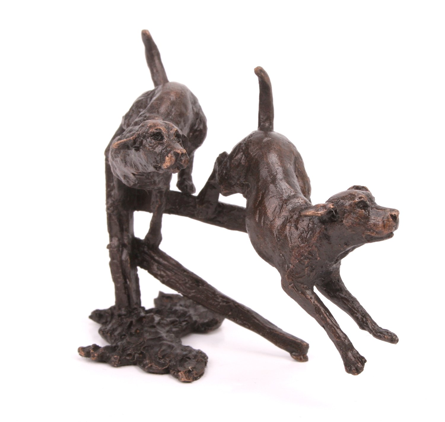 Butler & Peach - Solid Bronze Miniature Labradors Running