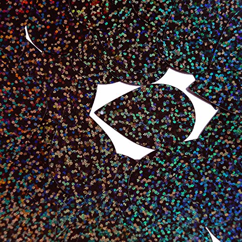 Sequin Tear Drop 1.5 inch Galactic Night Sky Glitter Hologram Multi Black Metallic Couture Paillettes. Made in USA. For embroidery, costume, embellishment