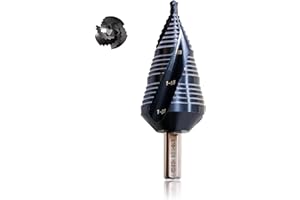HIGHFIRE 3/16"-1 3/8” M35 Cobalt Step Drill Bit, Three Spiral Flutes Hex Shank Unibit Drill Bits for Metal, Stainless Steel, Aluminum, Wood, Plastic. 19 Sizes