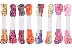FREEBLOSS 8 Pcs Sashiko Thread Sashiko Skein 8 * 20 M Pure Cotton Embroidery Thread Japanese Sewing Threads Quilting & Embroi