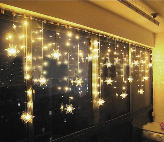 Hownew X Led Snowflake Curtain Outdoor Indoor Waterproof String