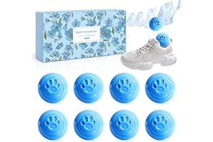 SCENTORINI Shoe Deodorizer Balls, 8 Pack Linen Scent Sneaker Deodorizer Balls, Odor Eliminator for Smell Shoes Boots, Long La