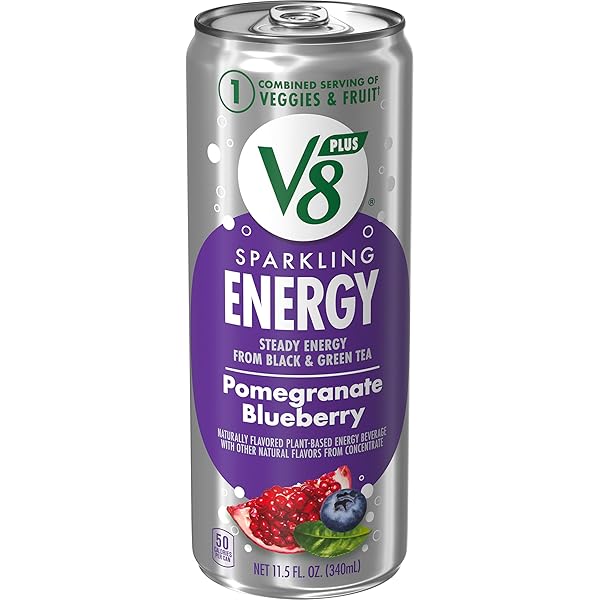 V8 +ENERGY SPARKLING POMEGRANATE BLUEBERRY JUICE ENERGY DRINK,...