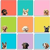 9 Pads Cute Sticky Notes Set, 3" x 3" Dog Self Stick Notepads, Funny Dog Stationery, Kawaii Adhesive Memo Pads, Dog Lover Gifts, Office Decor Desk Accessories, School Supplies