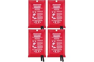 Alstonazia Fire Blanket Emergency for Kitchen and Home - 40” x 40” Fire Blankets Suppression Fire Retardant Blankets for House Fireproof Blanket for Fireplace Outdoor Grill Stove School heroes (4PACK)