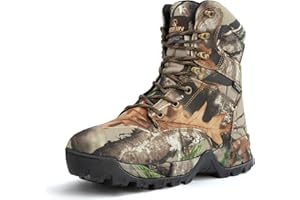 R RUNFUN Men's 7" Waterproof Lightweight Hunting Boots Insulated Non-slip Hiking Boot, 200g Insulation