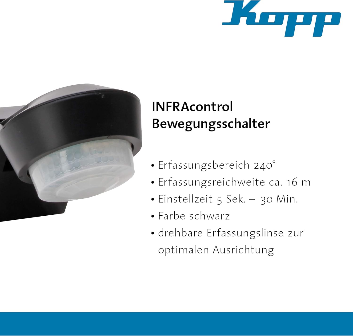 Kopp 824615019 Motion Detector 240 Degrees IP55 Outdoor Wall and Ceiling Mount, Black - Image 4