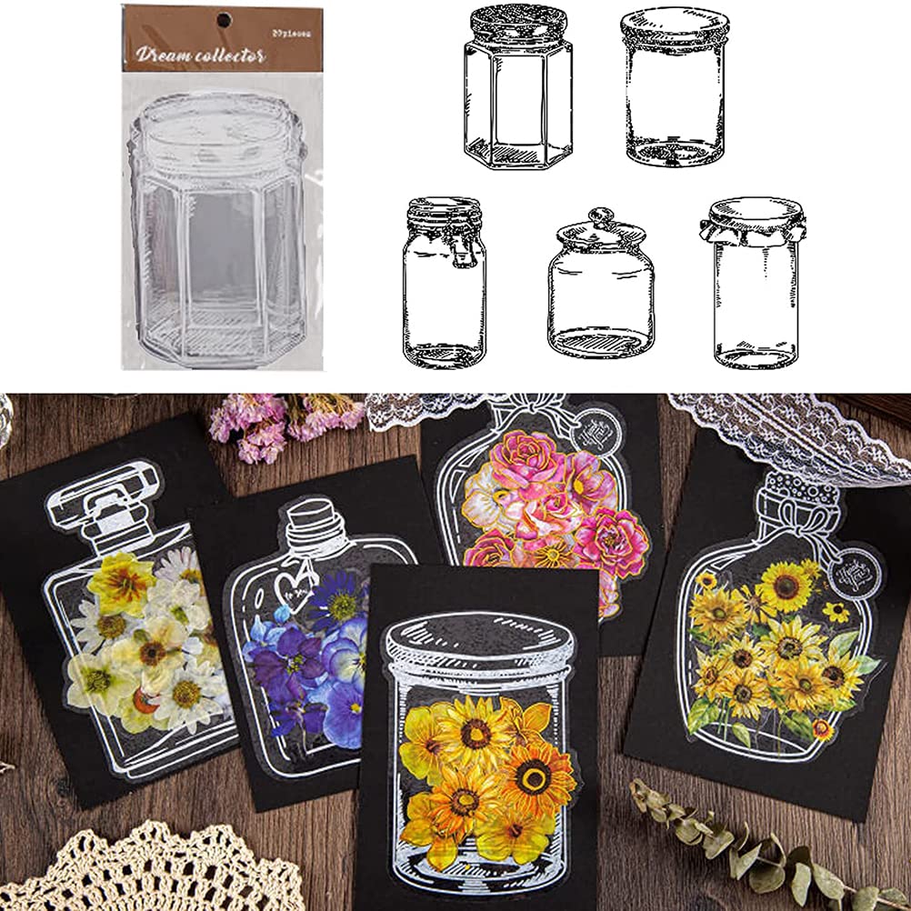 DIY Dried Flower Bookmarks - Transparent Dried Flowers Bookmarks - Homemade Bookmarks - Glassware Stickers for DIY Dried Flowers Bookmarks (Pack of 20)