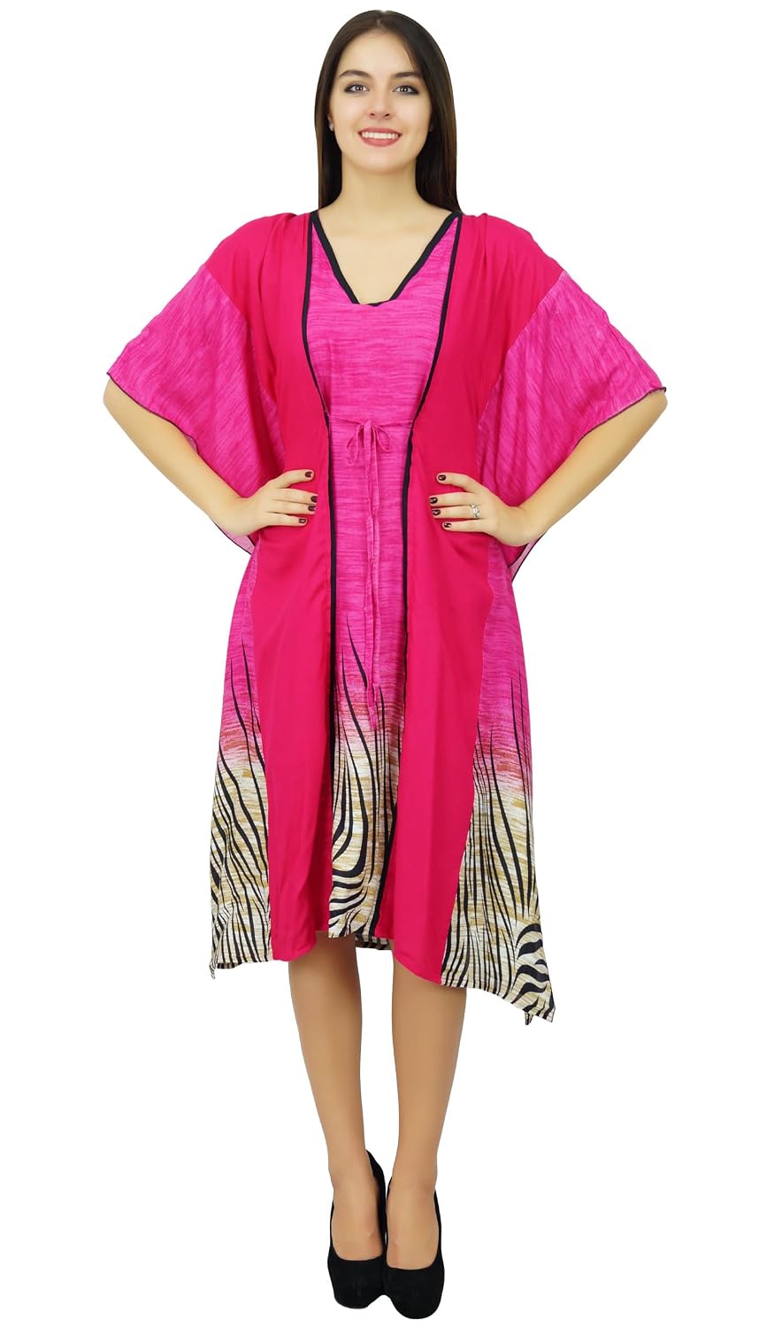 Bimba Womens Latest Kaftan Swimsuit Cover Up Pink Beach