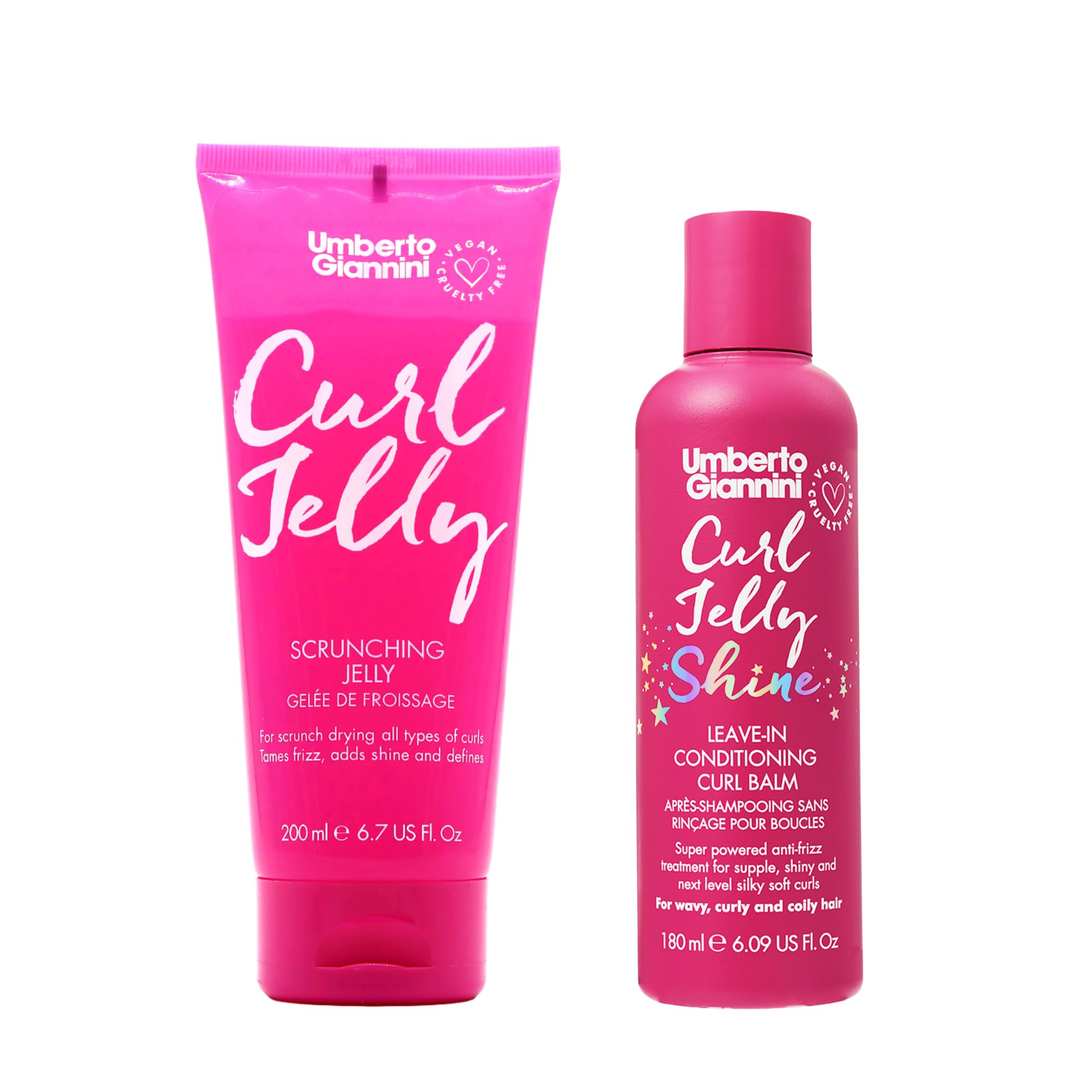 Umberto Giannini Curl Jelly Scrunching Jelly 200ml and Curl Jelly Shine Leave In Conditioner Duo 180ml Vegan & Cruelty Free — image 1