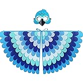 D.Q.Z Bird-Wings-Costume for Kids Dress Up, Felt Feathered Owl Parrot Chicken Animal Role Play Costume, Gift for Girl Boys