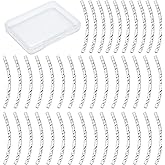 CREATCABIN 40Pcs Curved Tube Beads 925 Sterling Silver Plated Brass Sleek Noodle Bead Long Large Hole Spacer Connectors Bulk for DIY Jewelry Making Bracelets Necklaces Findings