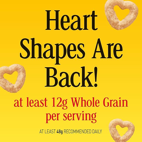 CHEERIOS CEREAL, LIMITED EDITION HEART SHAPES, AFFIRMATIONS BOX, HEART HEALTHY, GLUTEN FREE, LARGE SIZE, 12 OZ