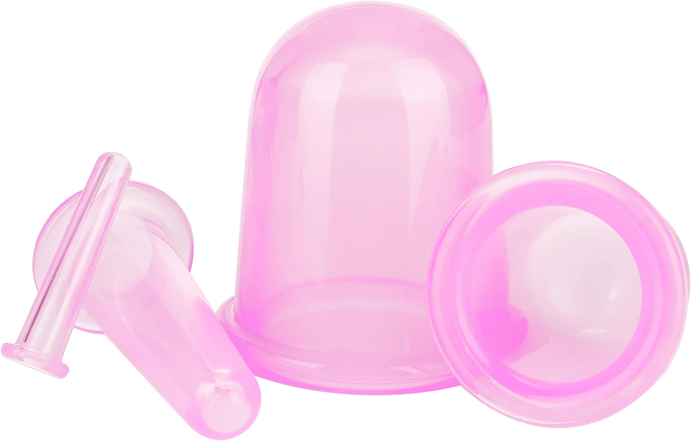Silicone Cupping Cup, Anti Cellulite Silicone Cupping Therapy Sets - Cellulite Body Massage Suction Cups Therapy, Detox, Myofascial Massage, Chinese Silicone Cups (Blue) (4 Pack Pink)