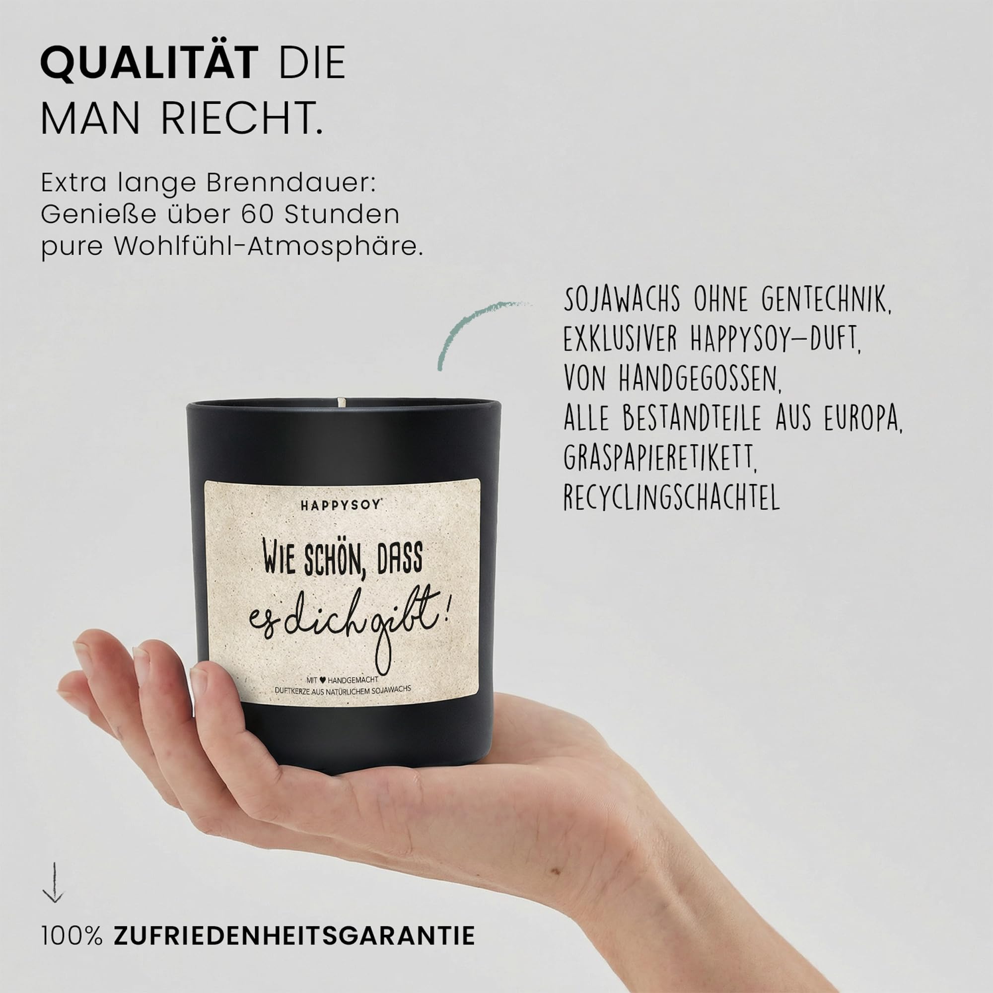 Wie schön, dass es dich gibt - Duftkerze mit Spruch als Geschenk für Freundschaft & Dankeschön, beste Freundin, Mama, Schwester, liebevolle Kerze im Glas 6