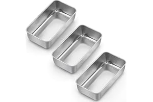 LIANYU 3 Pack Loaf Pans for Baking, 9x5 Inch Stainless Steel Bread Pan, Meatloaf Baking Tin for Homemade Banana Bread, Dishwa
