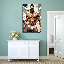 HMLZSJ Nude Muscle Male Torso Portrait Art Gay