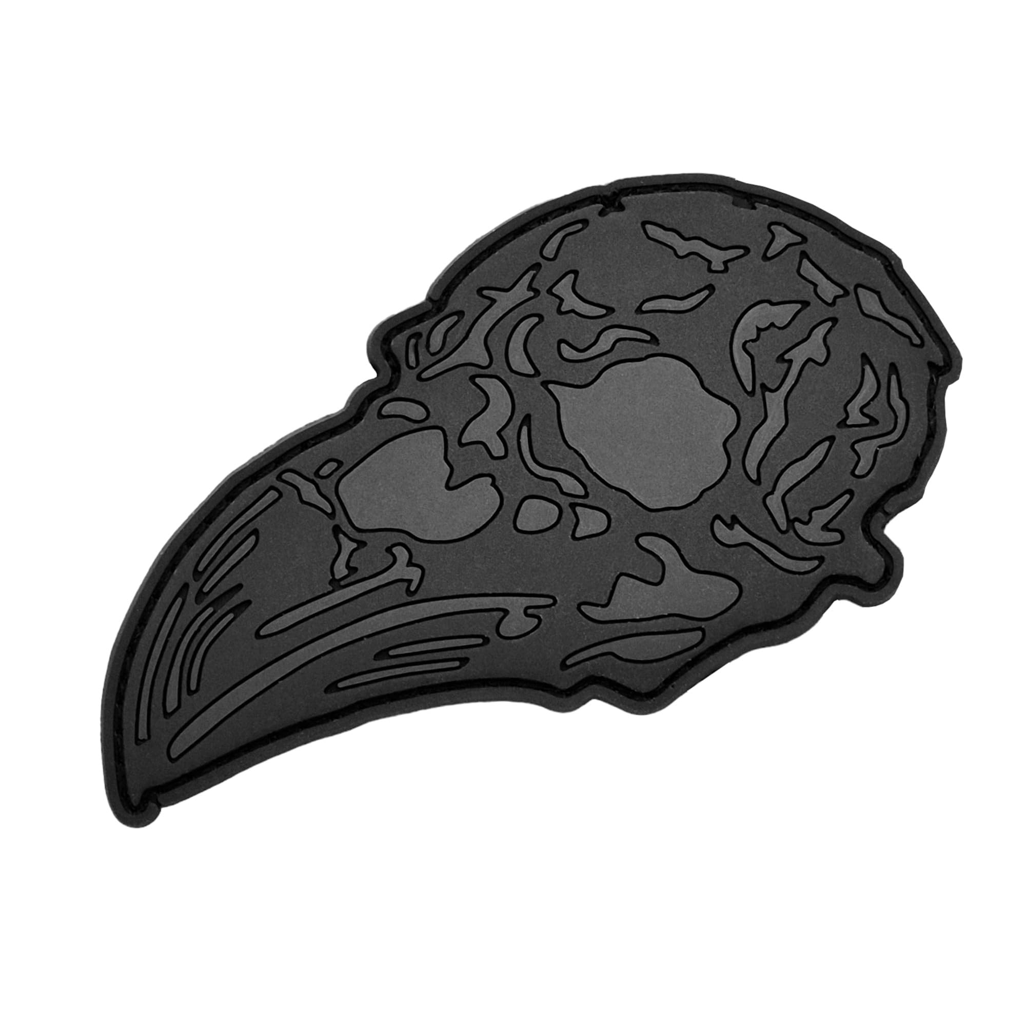 Black Tactical Norse Raven Skull Crow Viking Odin PVC Patch Compatible with Velcro Patches for Hats, Tactical Molle Accessories, Backpacks