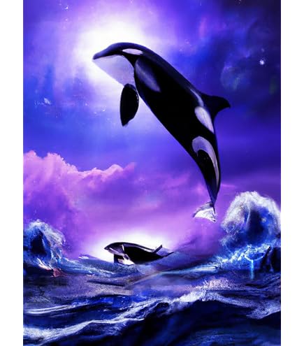 Amazon.com: Diamond Art Painting Killer Whale Orca Blue Ocean