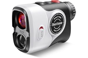 Bestsee Golf Rangefinder with Slope & Red Backlight, 1500Yards Laser Range Finder, 0.3s FlagLock Vibration, 7X Magnification, Magnet Stripe, 85% Transmission Lens for Golfing/Hunting, Golf Accessories
