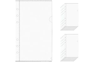 NatSumeBasics 12pcs Zipless Cash Envelopes A6 Binder Pockets Frost PP Planner Inserts Sheet Protectors for 6 Ring Binders Organizer Accessories (A6)