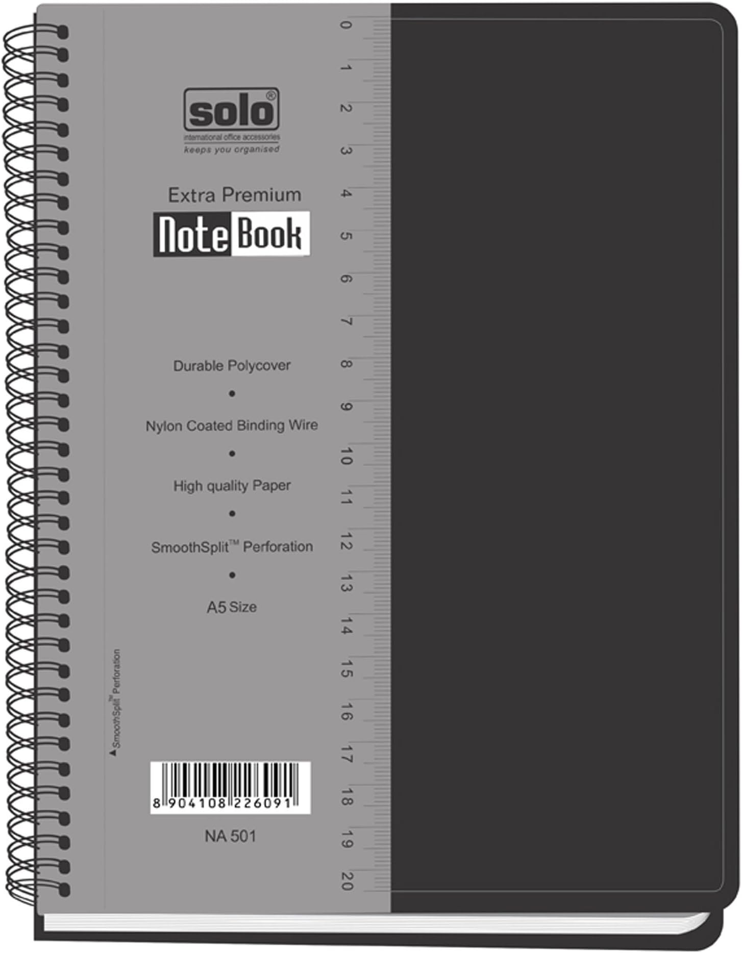 Solo A5 Spiral Notebook, College Ruled Journal Durable Polycover Writing Notebook - 320 Sheets