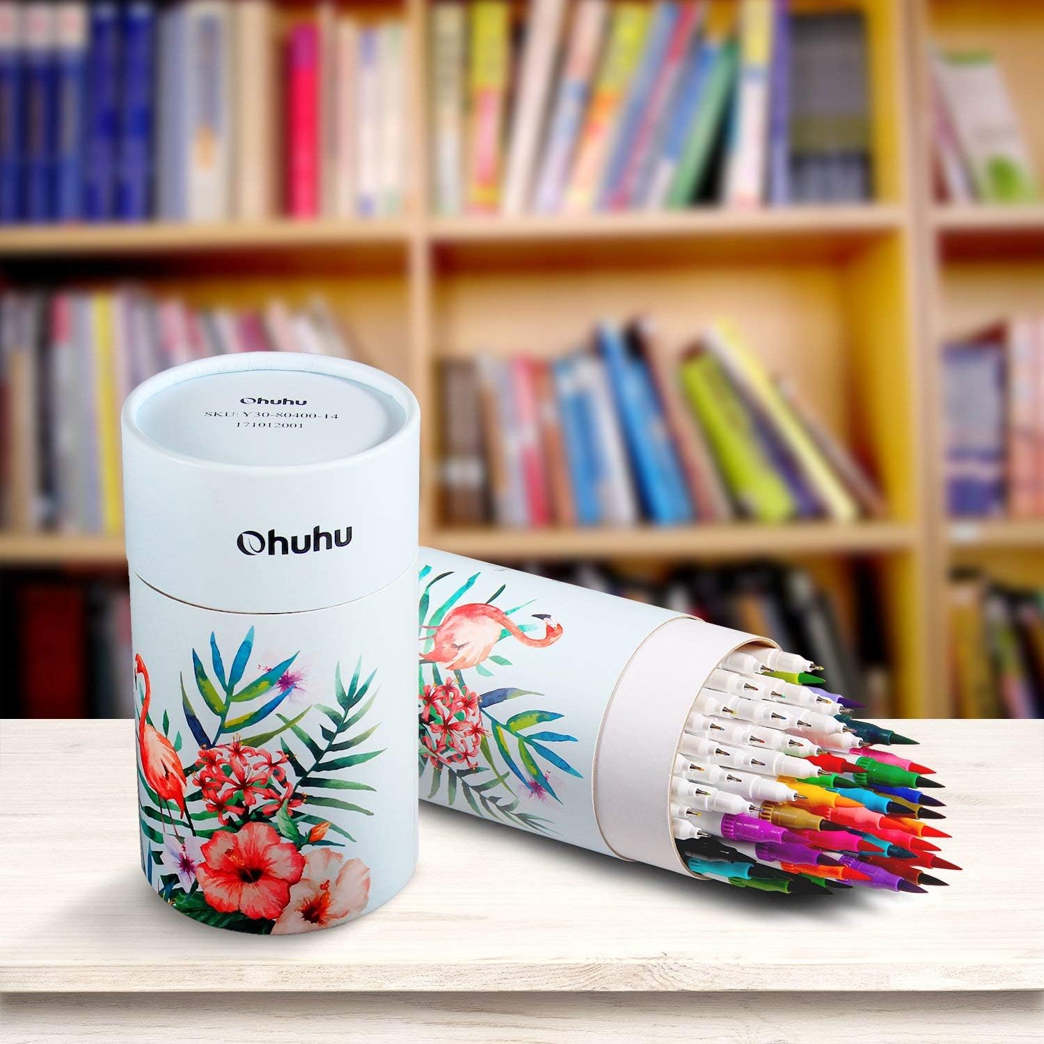 Ohuhu Art Markers Dual Tips Coloring Brush Fineliner Color Pens, 60 Colors of Water Based Marker for Calligraphy Drawing Sketching Coloring Book Bullet Journal Art Mother's Day Back To School Gifts