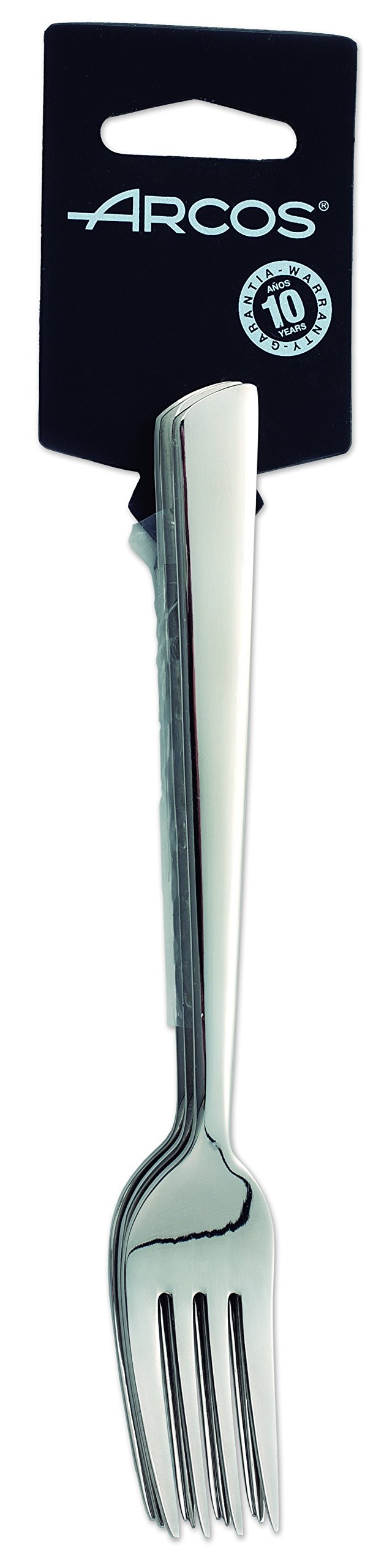 Arcos Series Toscana - Dessert Fork Set (3 Forks) - Monoblock of one Piece Stainless Steel 18/10 and 7" Silver Color