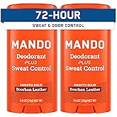Mando Antiperspirant Deodorant for Men - 2.6 oz Stick - Bourbon, 2 pk | 72 Hour Sweat &amp; Odor Protection Solid Stick. Baking Soda Free, Paraben Free, Skin Safe &amp; Dermatologist Tested for Underarms