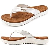 jiajiale Womens Fashion Orthotic Flip Flops Ladies Slip On Lightweight Comfortable Thick Cushion Yoga Mat Thong Sandals With Plantar Fasciitis Arch Support