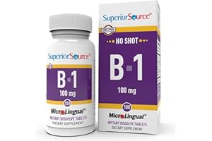 Superior Source B-1 100 mg - Vitamin B Supplement Supports Healthy Energy & Growth - Nervous & Digestive System Support Formula with Thiamin - 100 Sublingual Dissolving Tablets