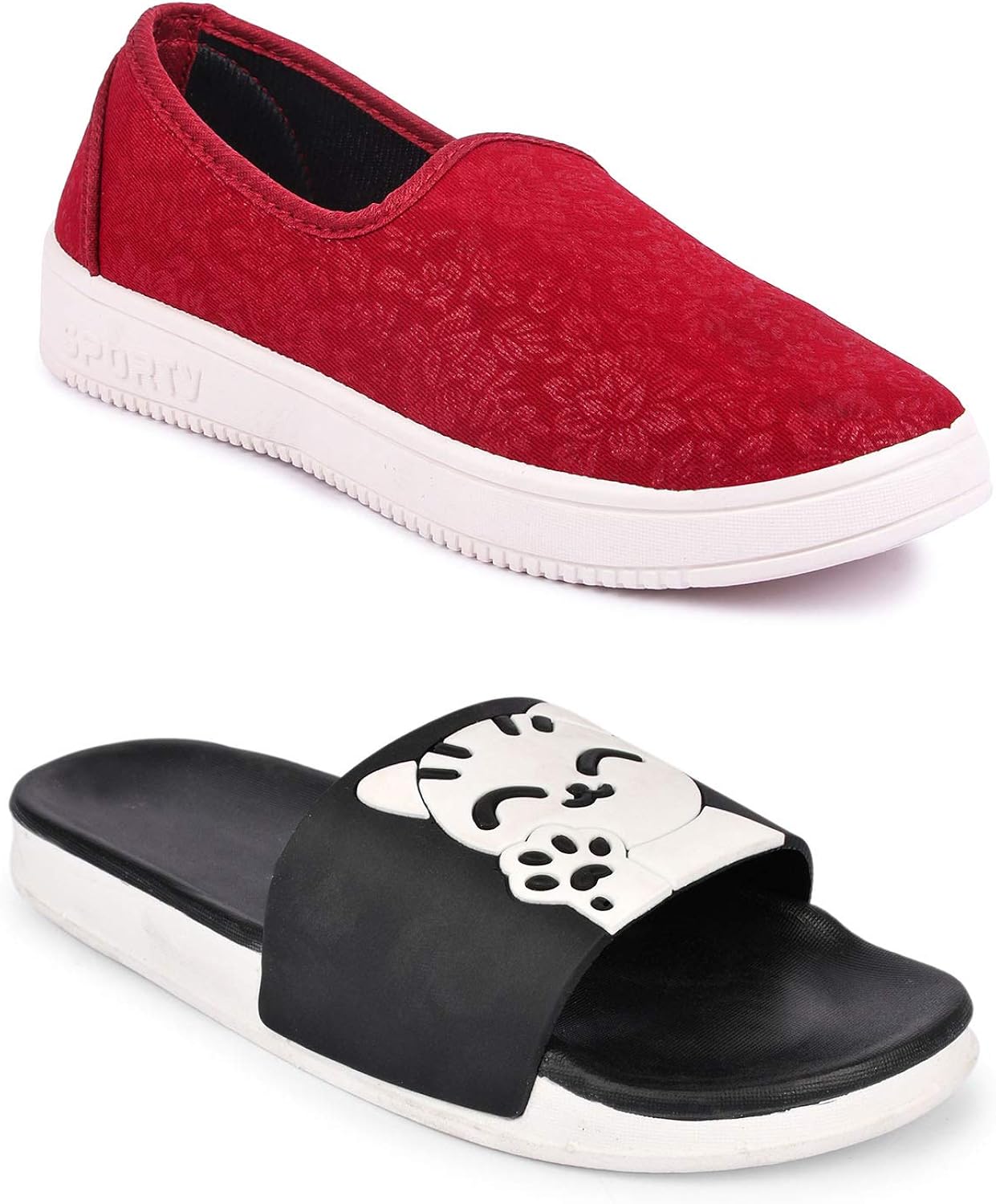 Amazon.com: Longwalk Women Fancy Kitty Slippers Flip-Flop & Sneakers Slipon Shoes for Ladies 