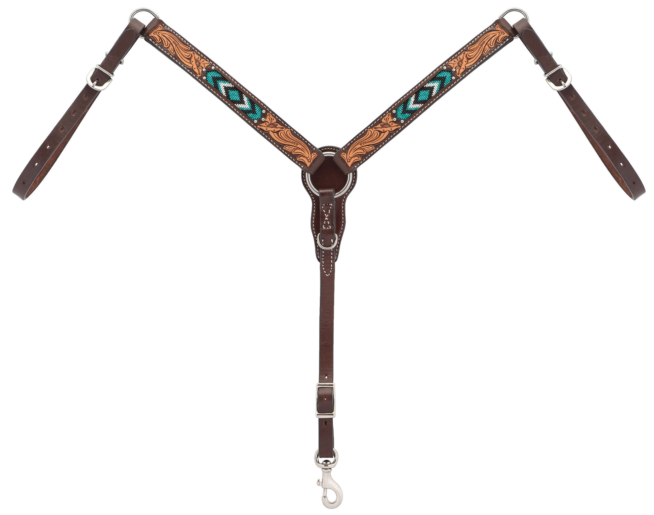 Weaver Leather Turquoise Cross Turquoise Beaded Pony Breast Collar