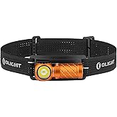OLIGHT Perun 3 Mini Headlamp 1250 Lumens LED Head Flashlight,Rechargeable Headlight with Red Light Option,Perfect for Working, Hiking, Camping and Climbing (Cool White 5700K~6700K, Orange)