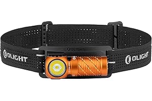 OLIGHT Perun 3 Mini Headlamp 1250 Lumens LED Head Flashlight,Rechargeable Headlight with Red Light Option,Perfect for Working, Hiking, Camping and Climbing (Cool White 5700K~6700K, Orange)