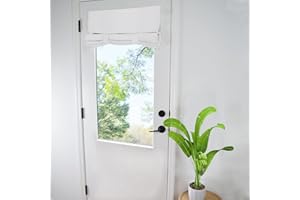 WdFour Door Curtains for Door Window, French Door Curtains for Privacy, Easy Installed Tricia Door Panels,Front Door Sidelight Curtain Tie up Shade, 25W x 40L Inch Greyish White, 1 Panel