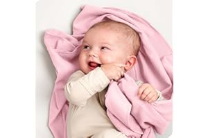 Bare Home Flannel Receiving Blanket, Premium 100% Cotton Flannel Receiving Blankets, 6-Pack Flannel Receiving Blankets, Hypoallergenic, Gentle on Skin, Warm and Durable (Receiving, Light Pink)