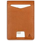 Andar Leather Slim RFID Blocking Minimalist Bifold Wallet with Money Clip made of Full Grain Leather - The Ranger (Tan)