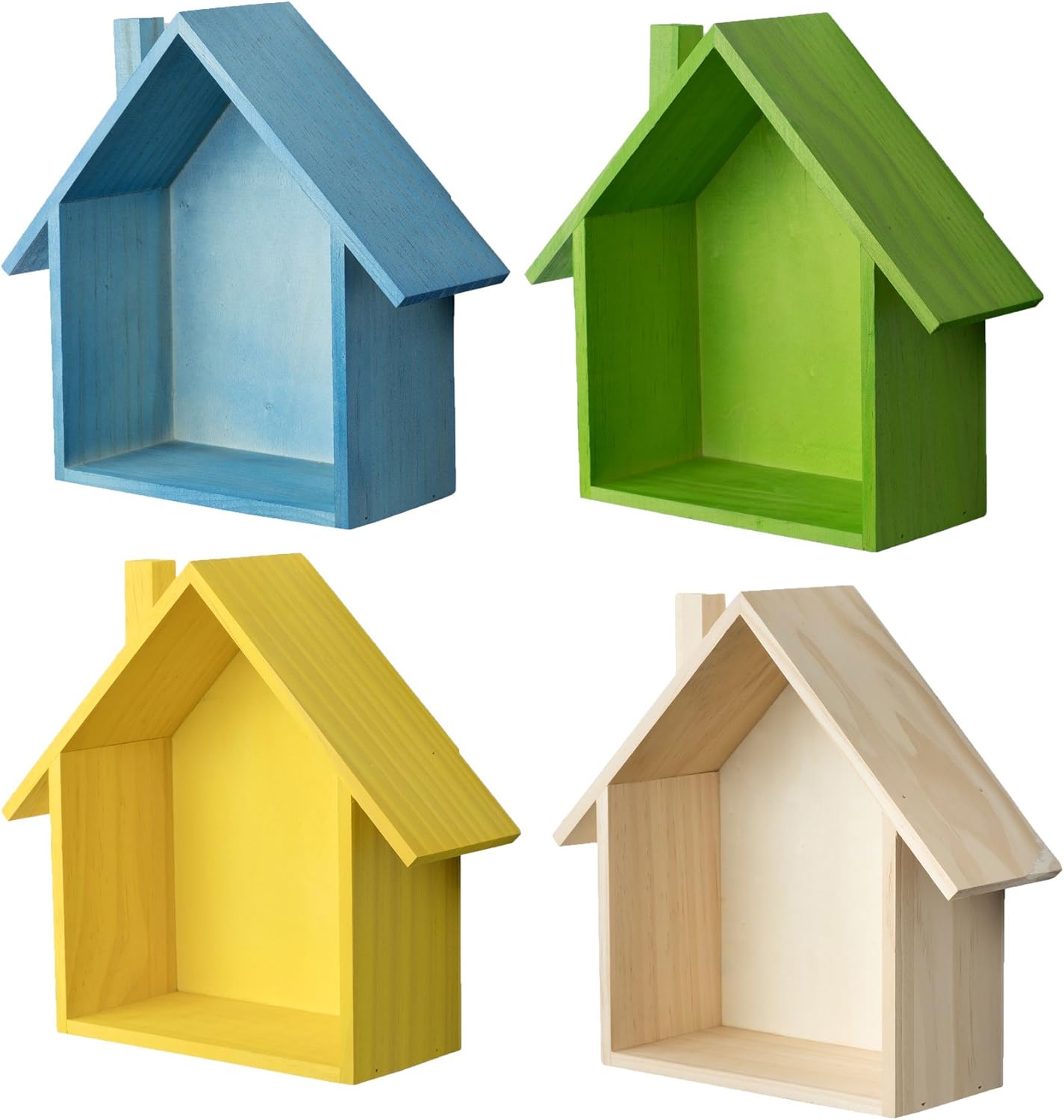 Brightmaison Petite maison Forme Bois étagère murale Affichage à