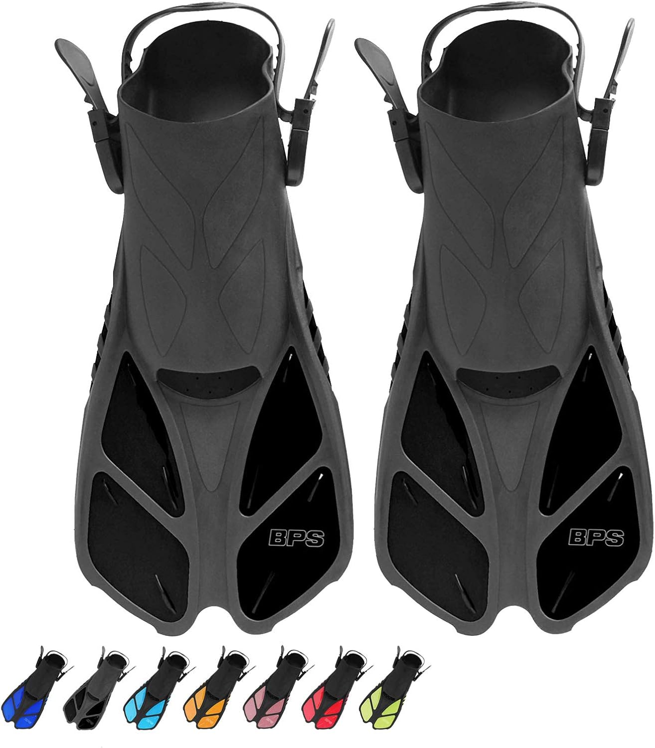 BPS Snorkel Fins, Travel Size Swim Fins Open Heel