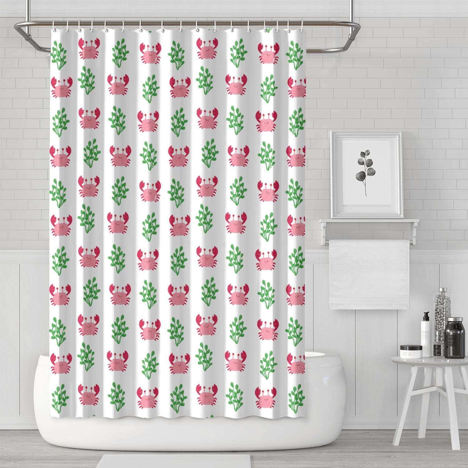 Amazon Com Akdjds Cute Crabs With Grass Funny Shower Curtain With